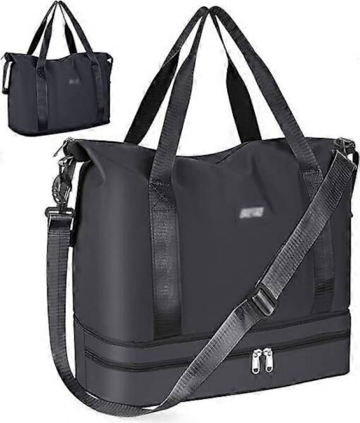 Reisebag, 29L Weekendbag med trillemuffe, Tørr & våt-separert sportsbag, vanntett bag, håndbagasje for kvinner og menn, tote bag, kabinbag