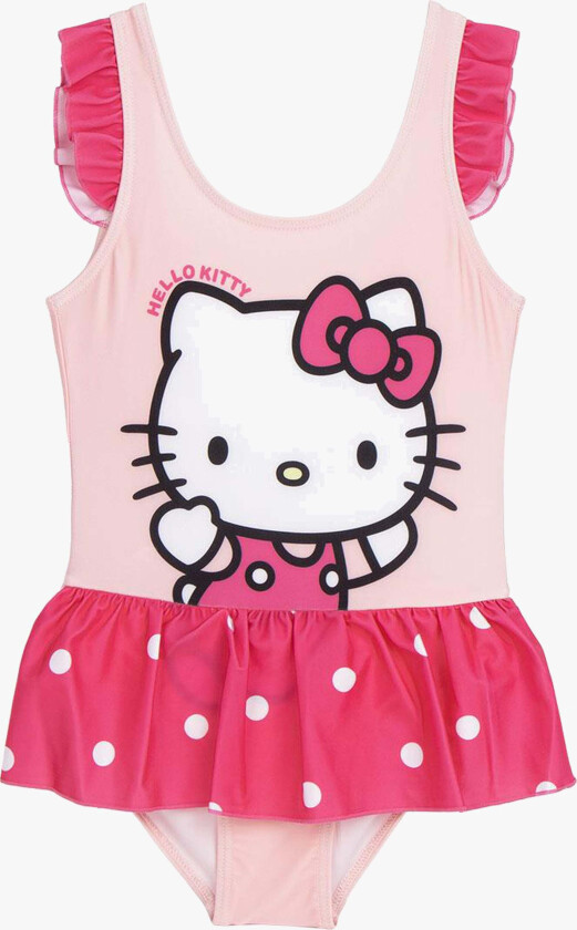 Badedrakt, Lyserosa, 104-110 - Badetøy - Elastan,Polyester