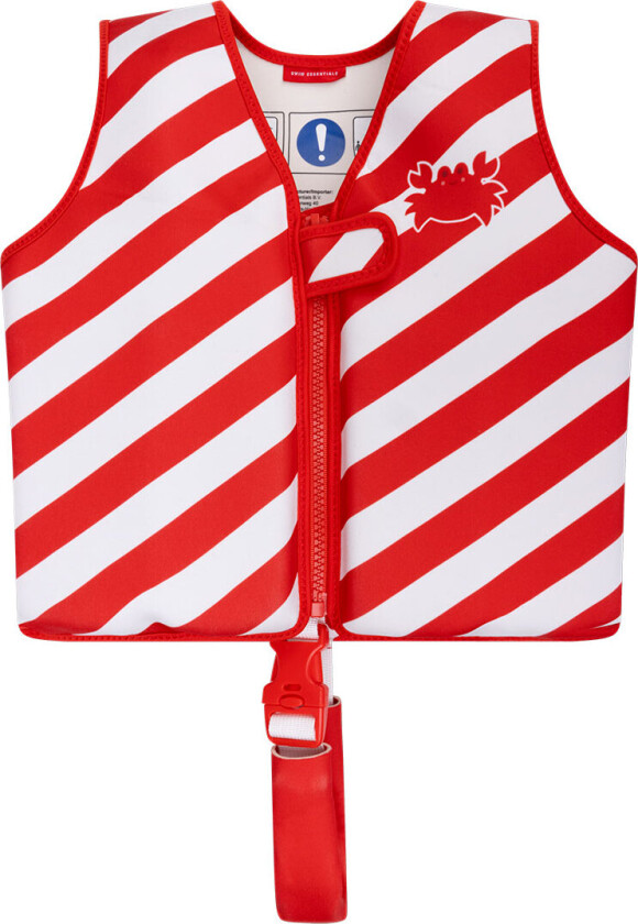 Svømmevest - 11–15 kg - Rød/Hvit Krabbete - - 1-2 år (80-92) - Svømmevest