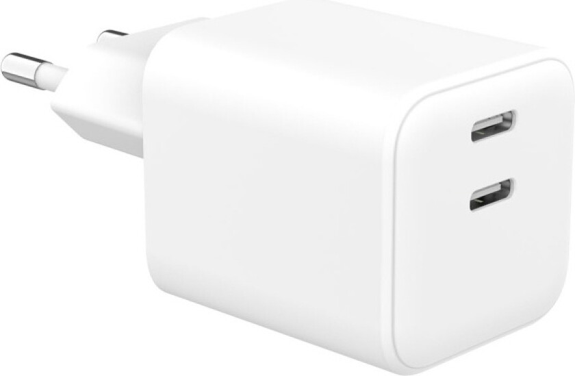 Gear Lader 220V 2xUSB-C PD/PPS 65W GaN Hvit