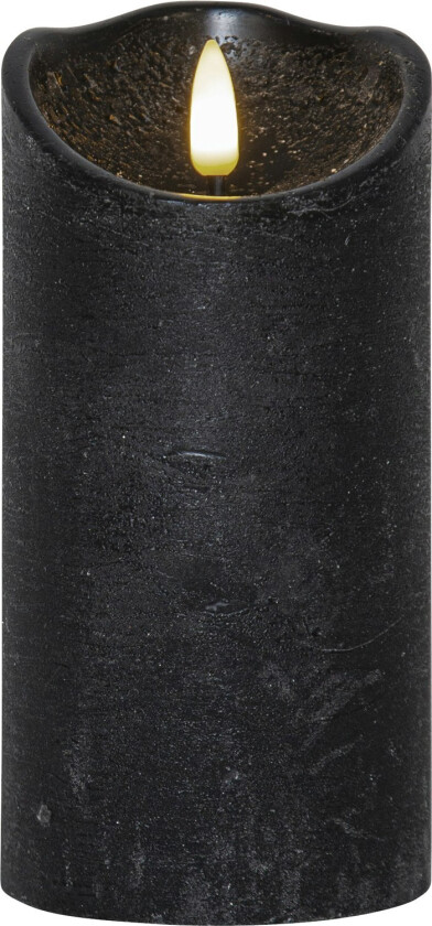 Flamme Rustic Led Kubbelys Svart 15 Cm - LED-lys Voks Sort - 061-18-1