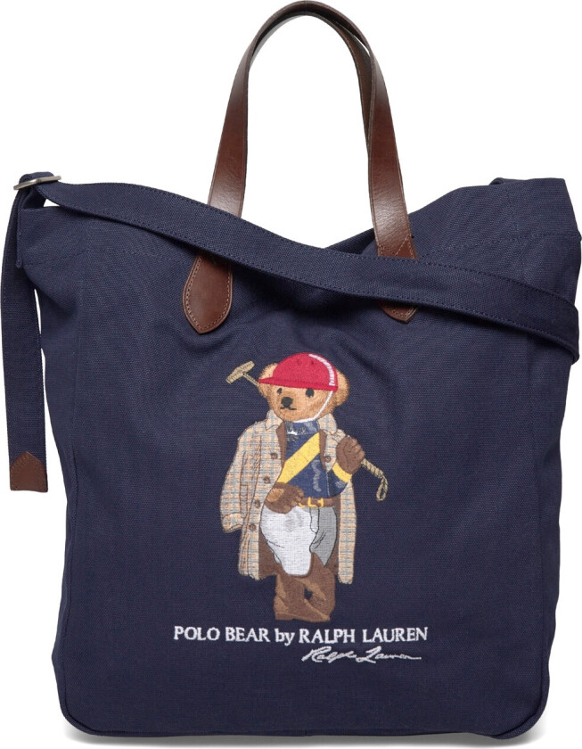 Polo Bear Canvas Shopper Tote - Navy - ONE SIZE
