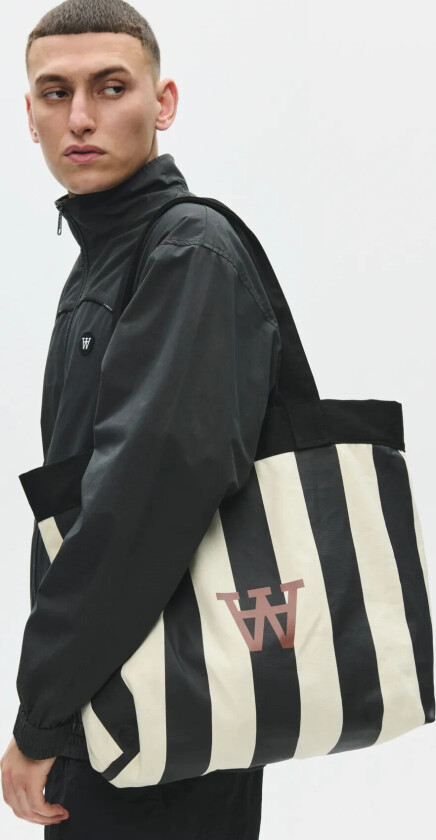 Wwconner Stripe Tote Bag 25306 - Black - ONE SIZE