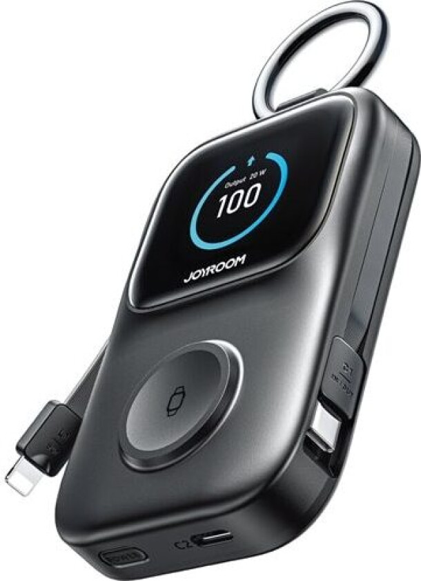 JR-W19 5000mAh Powerbank med 5W trådløs klokkelading - svart