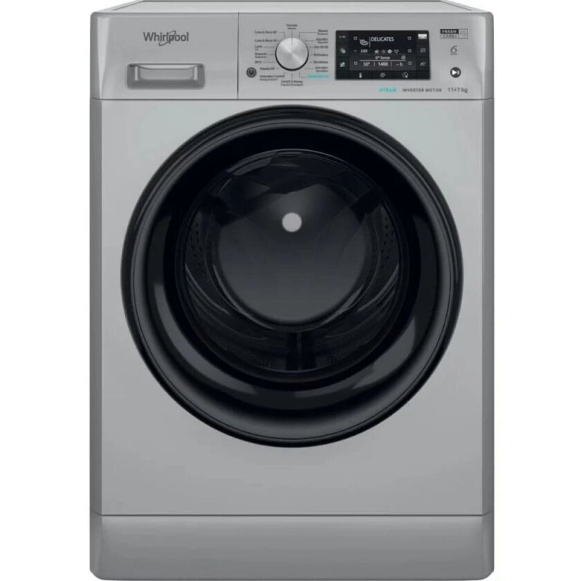 Vaskemaskin - tørketrommel Whirlpool Corporation FFWDD 1174269 SBV SPT Silvery 1400 rpm 7 kg