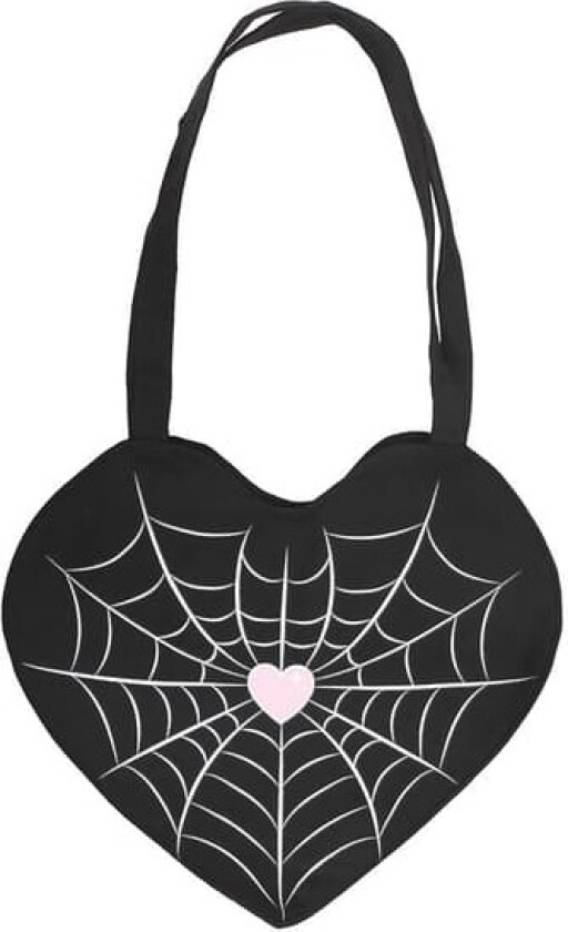 Spiderweb Heart Satin Tote Bag