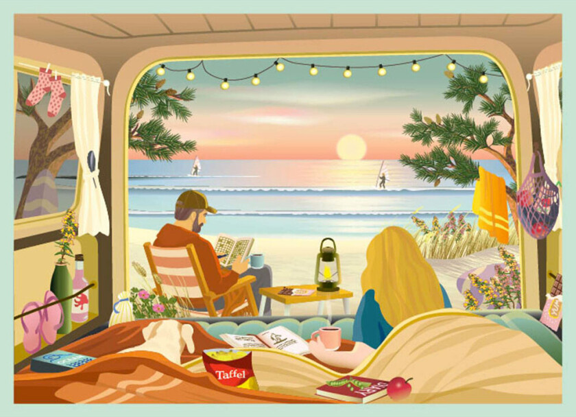 Puslespill - 1000 Brikker - Bobil By The Ocean - - OneSize - Puslespill