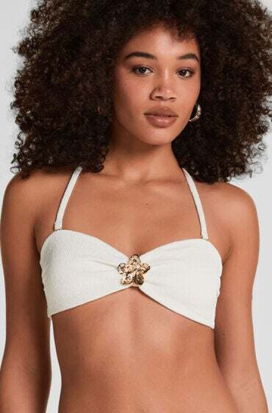 Bandeau Bikini Top Crinkle Hvit