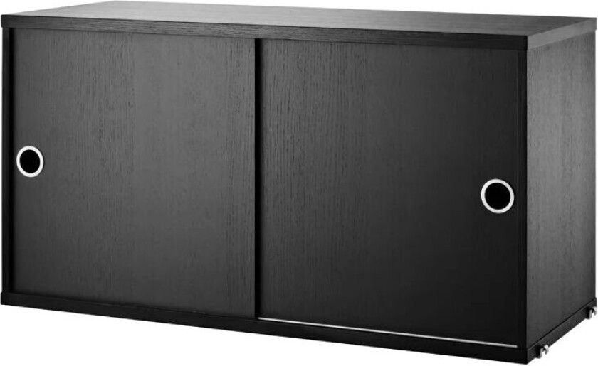 Skap 78 x 30 cm Svartbeiset ask