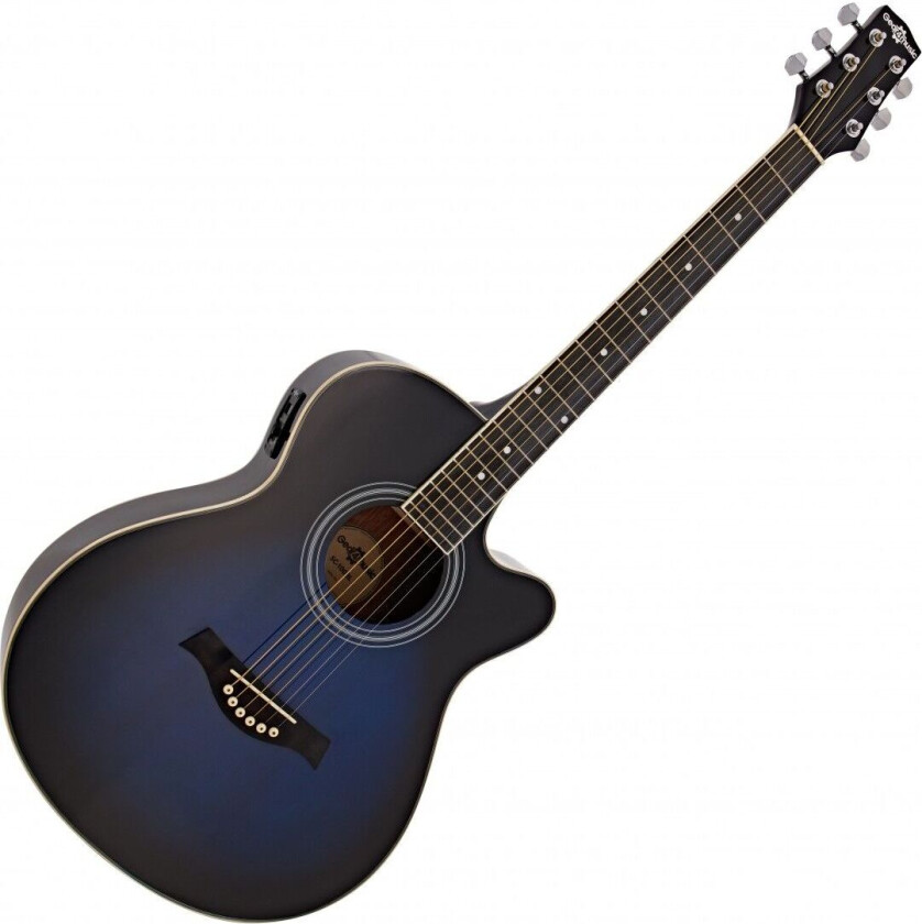 Gear4Music Single Cutaway Elektroakustisk Gitar fra Gear4music Blue - Nesten ny