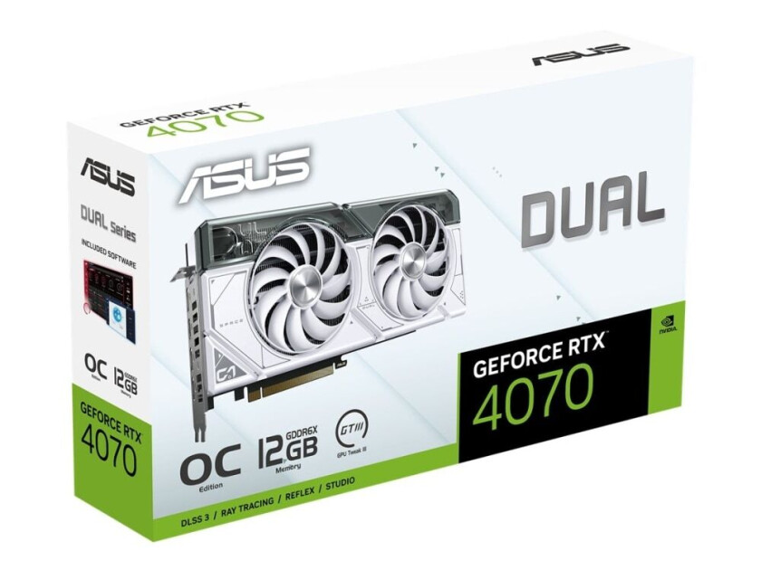 GeForce RTX 4070 DUAL OC White - 12GB GDDR6X RAM - Grafikkort