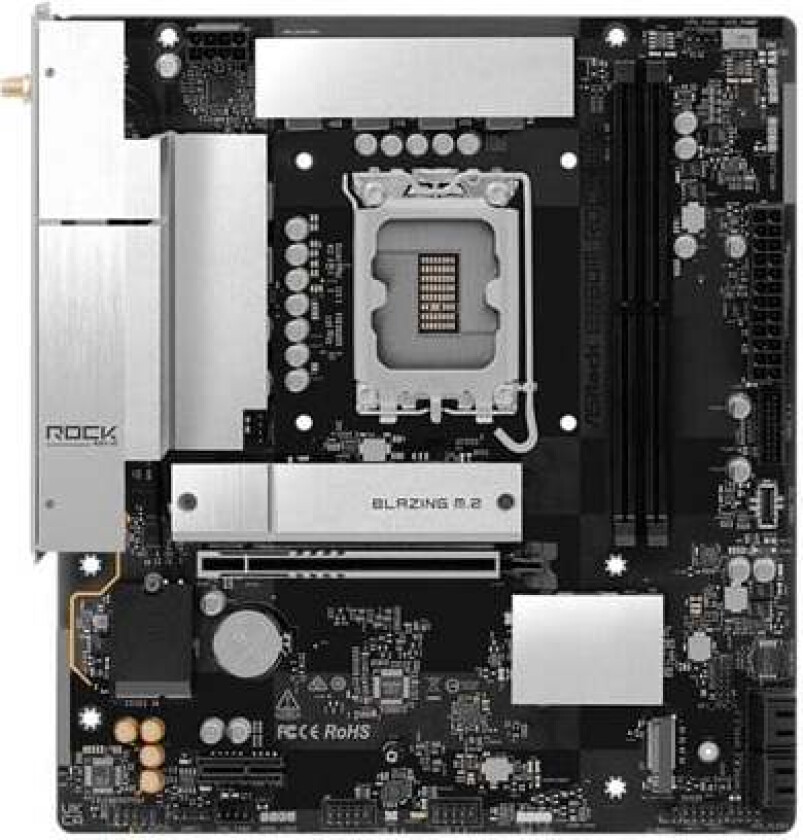 B860M Rock WiFi - motherboard - micro ATX - LGA1851 Socket - B860 Hovedkort - Intel B860 - Intel LGA1851 socket - DDR5 RAM - Micro-ATX