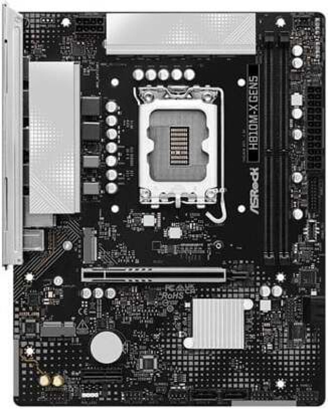 H810M-X Gen5 - motherboard - micro ATX - LGA1851 Socket - H810 Hovedkort - Intel H810 - Intel LGA1851 socket - DDR5 RAM - Micro-ATX