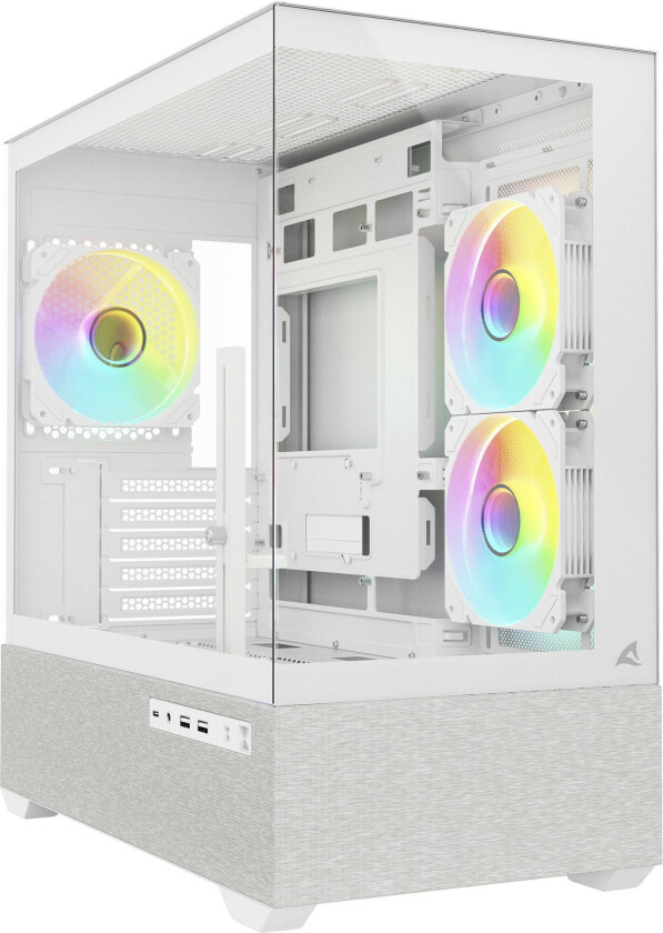 MK7 ARGB PC-kabinett ??? 2x glass, mATX, hvit