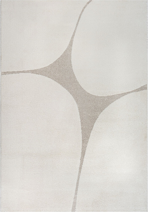 Gulvteppe - 140x200 cm - Vevd - Kremfarget med mønster - Eclipse - Nordstrand Home