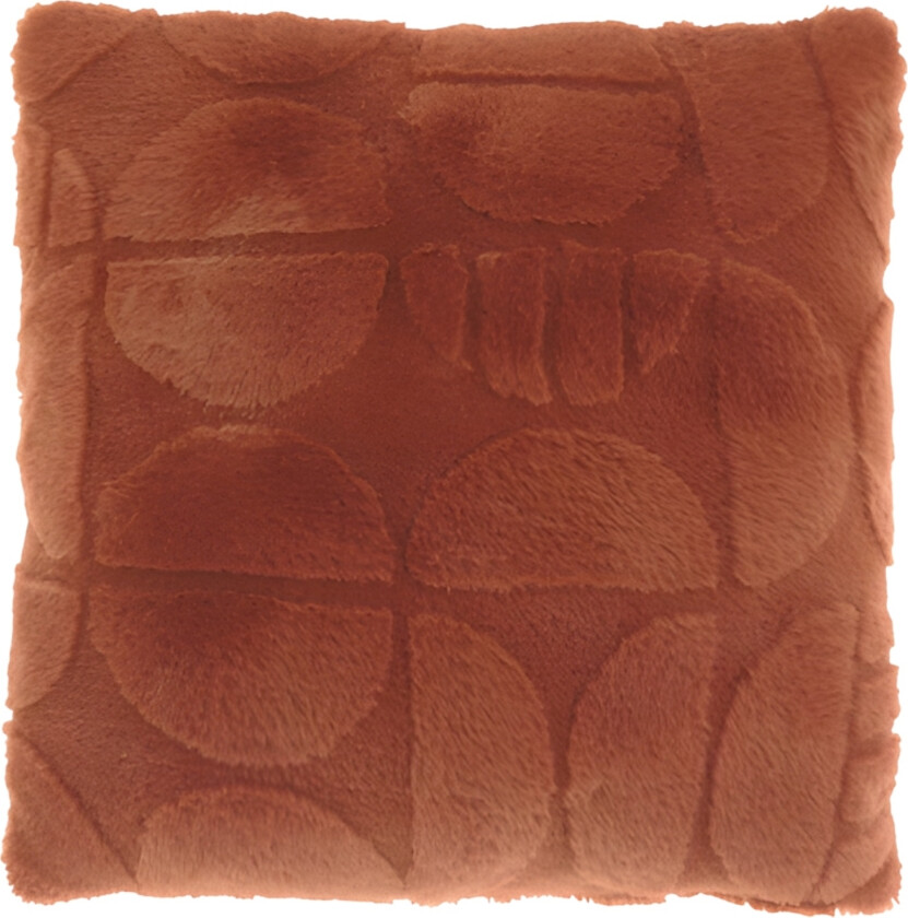 Pyntepute - 45x45 cm - Fake fur - Rødbrun