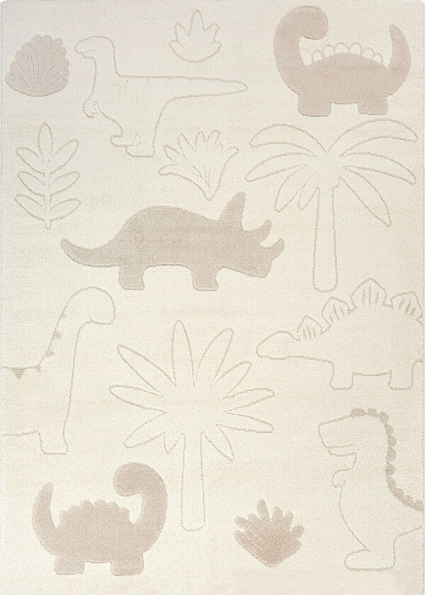 Barnegulvteppe - 140x200 - Beige med dinosaur - Eclipse - Nordstrand Home