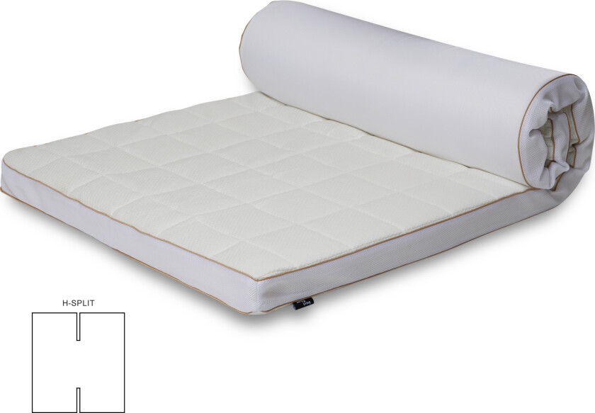 U-splitt overmadrass - 180x200 cm 5 cm høy - NASA Memory foam - Ergonomisk overmadrass - Borg Living