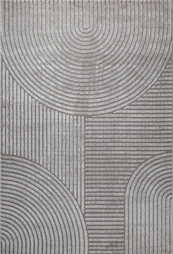 Gulvteppe - 140x200 cm - Vevet - Grå med mønster - Elio - Nordstrand Home