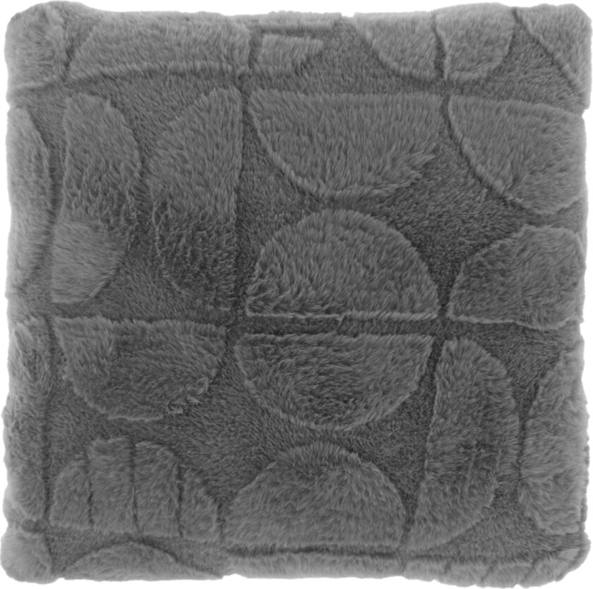 Pyntepute - 45x45 cm - fuskepels - mørkegrå