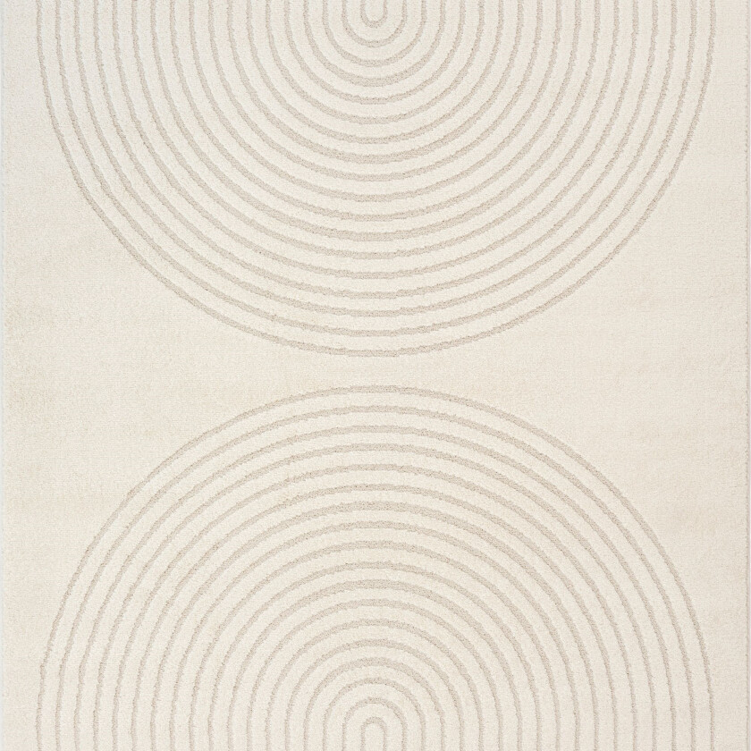 Gulvteppe - 140x200 cm - Vevd - Kremfarget med mønster - Eclipse - Nordstrand Home