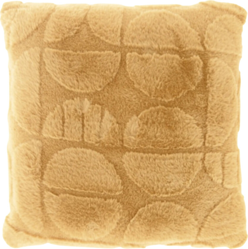 Pyntepute - 45x45 cm - fuskepels - Lysebrun