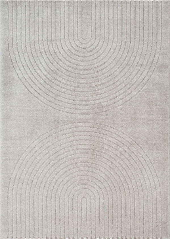Gulvteppe - 140x200 cm - Vevet - Grå med mønster - Eclipse - Nordstrand Home