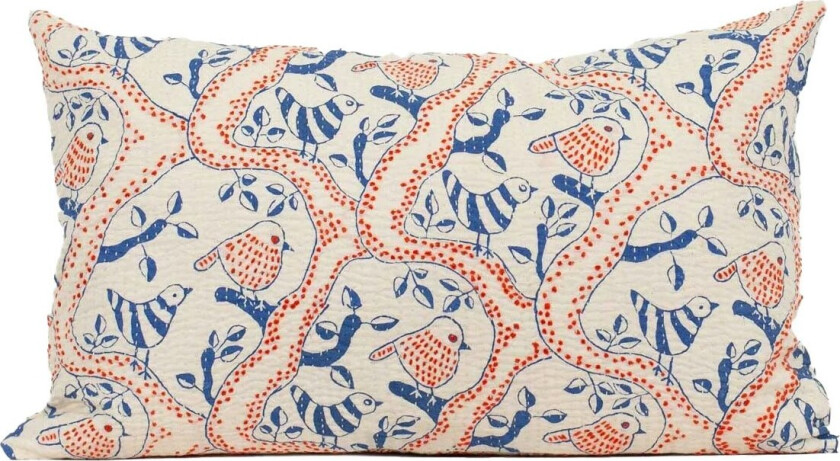 A World Of Craft Kantha Birds Putetrekk 30x50 Cm - Pynteputer & Trekk Bomull Blå - 1007788-BA