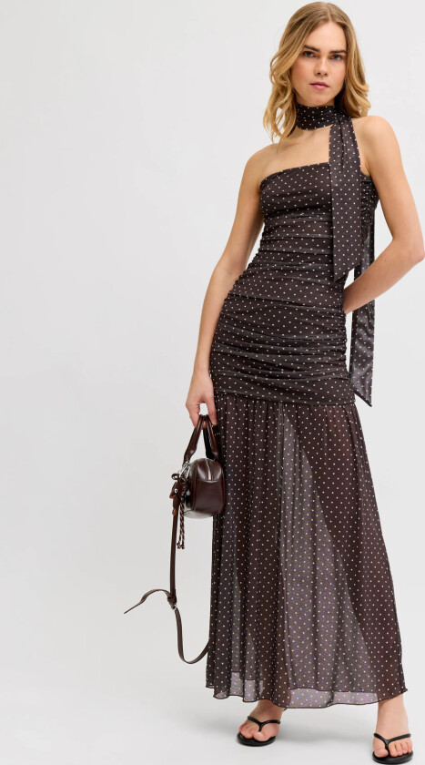 Jxelvira Mesh Sl Scarf Dress Wvn - Brown - L