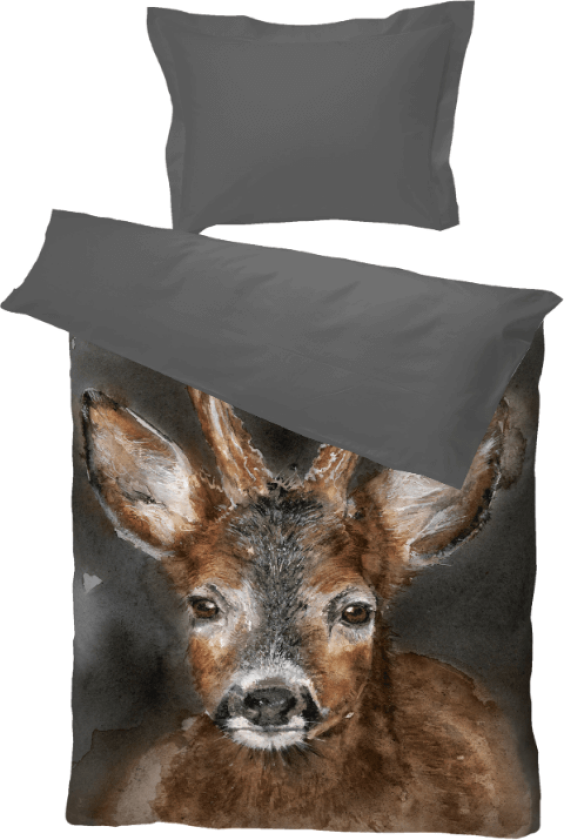 Nordic Wild Rådyr sengesett 140x220 grå