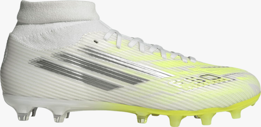 F50 Sparkfusion League Mid Cut FG/AG Cloud White/Iron Metallic/Hi-Res Yellow 42 2/3