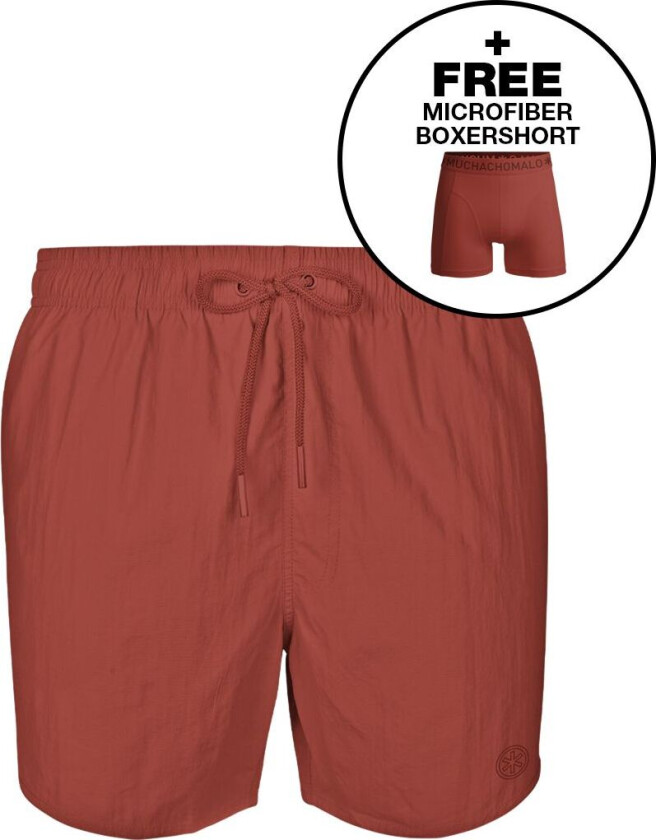 Solid Badeshorts Rød Størrelse XXL