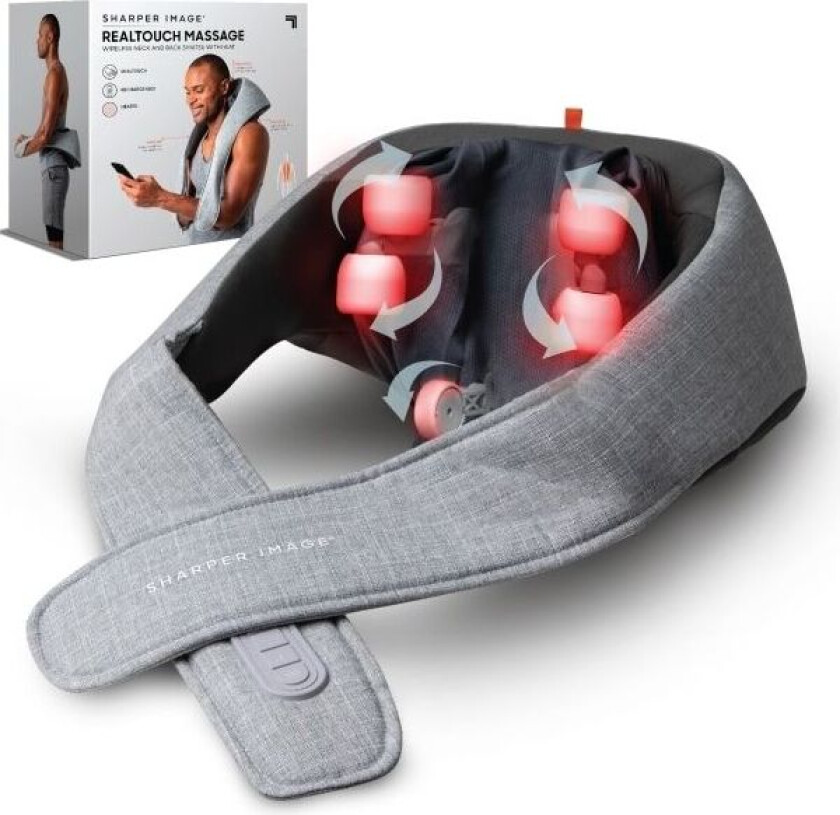 SHARPER IMAGE MASSAGER REALTOUCH WIRELESS NECK AND BACK WITH HEAT