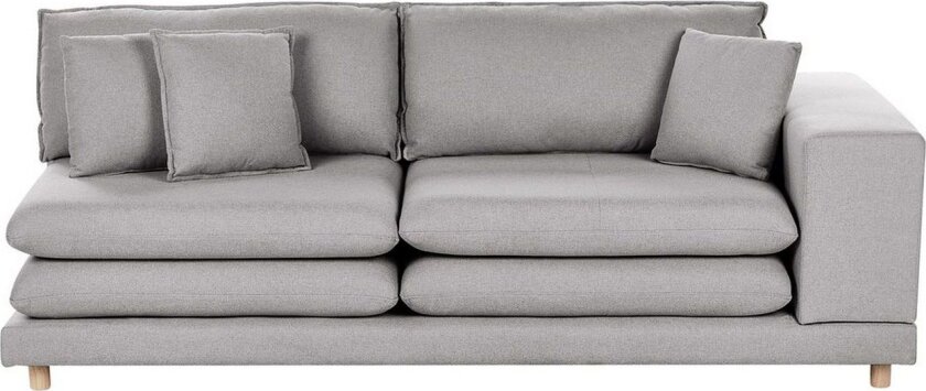 2-sitssoffa Beliani Heden Beige/ljust trä Grey\|\|Light colored wood
