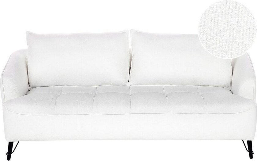 3-sitssoffa Beliani Hobro Brun, Svart White\|\|Black