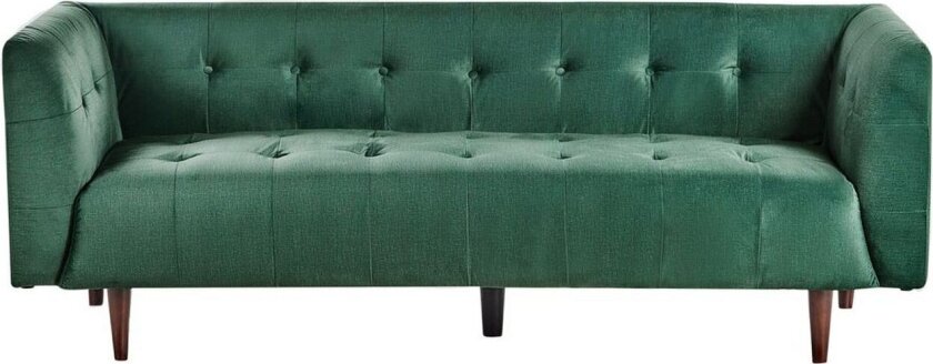 3-sitssoffa Beliani Byske Beige, mörkt trä Green\|\|Dark colored wood