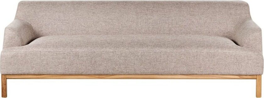 3-sitssoffa Beliani Sosjo Beige, ljust trä Brown\|\|Light colored wood