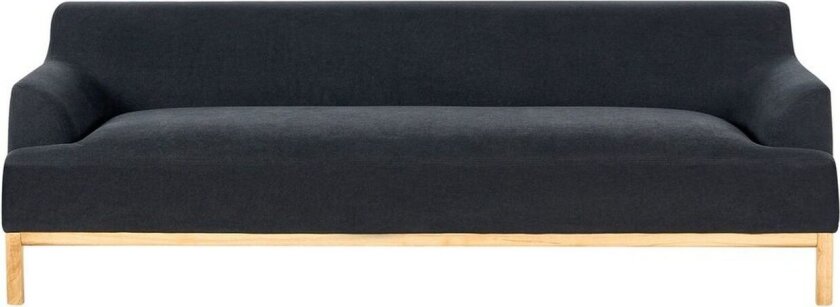 3-sitssoffa Beliani Sosjo Beige, ljust trä Black\|\|Light colored wood