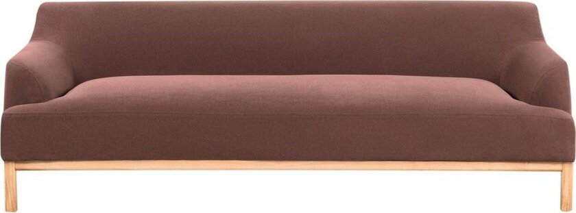 3-sitssoffa Beliani Sosjo Beige, ljust trä Red\|\|Light colored wood