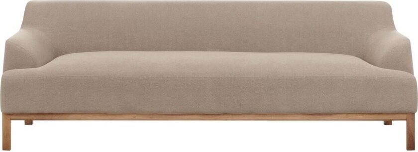 3-sitssoffa Beliani Sosjo Beige, ljust trä Taupe