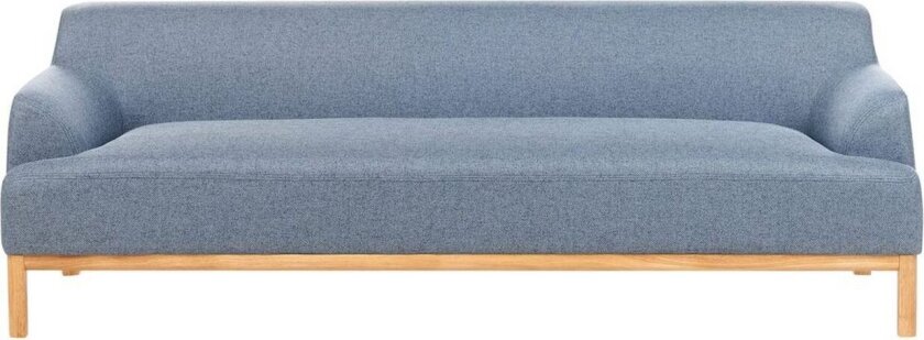 3-sitssoffa Beliani Sosjo Beige, ljust trä blue\|\|Light colored wood