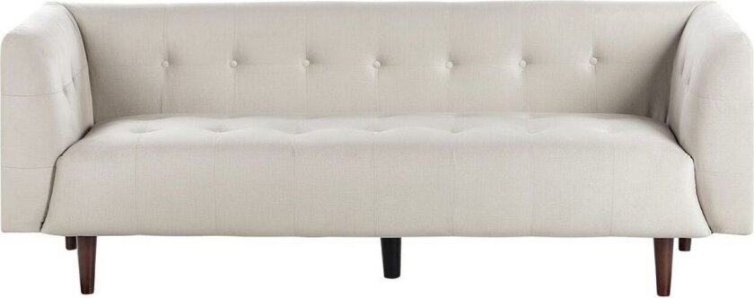 3-sitssoffa Beliani Byske Beige, mörkt trä Beige\|\|Dark colored wood