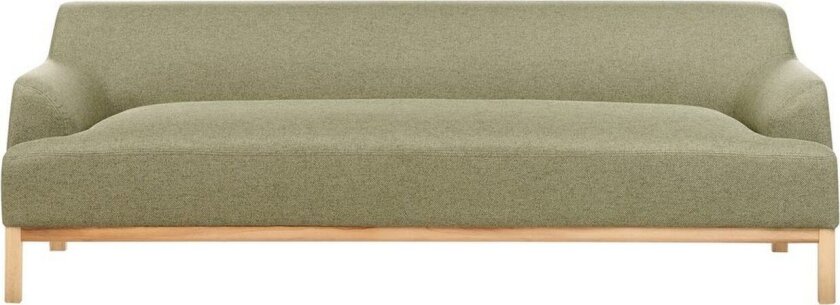 3-sitssoffa Beliani Sosjo Beige, ljust trä Green\|\|Light colored wood