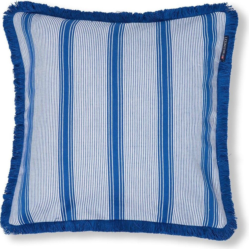 Putetrekk Striped-Fringe Blå 50x50