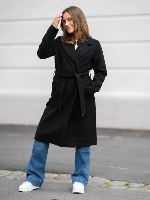 Fortuneaya Long Coat - Sort - Dame - Jakker - Høstjakker