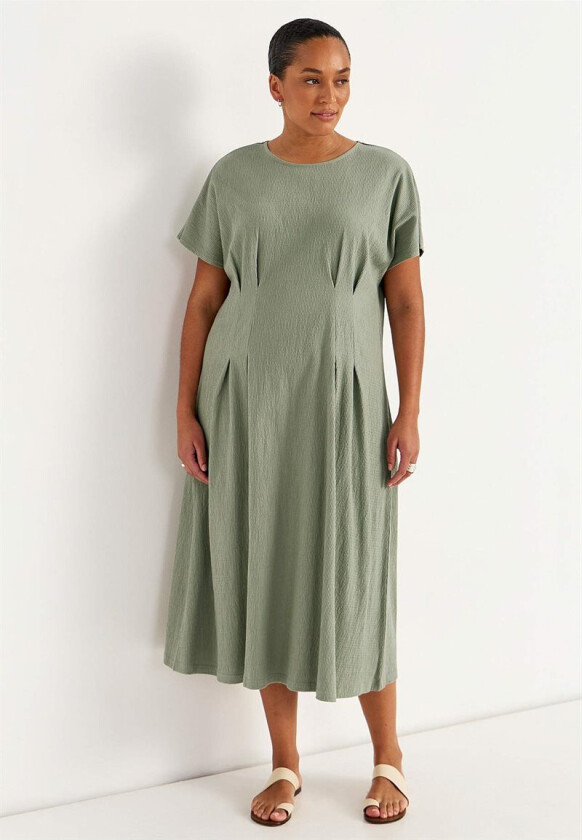 Kjole i rynket bomullsjersey