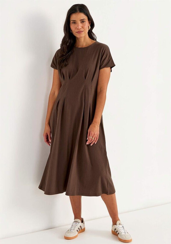 Kjole i rynket bomullsjersey