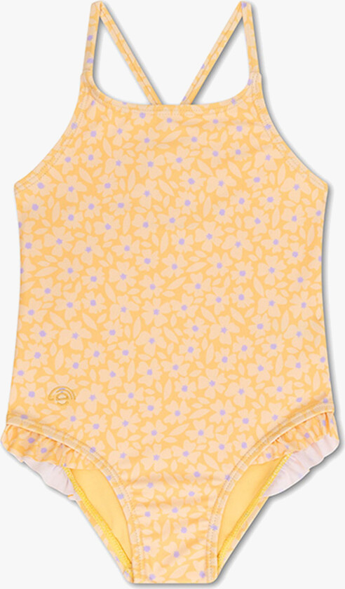 Badedrakt, Florish Yellow, 146-152 - Badetøy - Elastan,Polyester