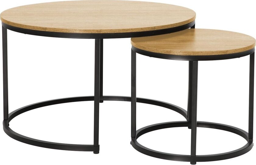 Sofabord HOME4YOU Hedvig 2 stk. sett, ask/svart - Ask / svart