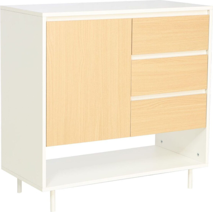 Skjenk HOME4YOU Herta 80x40x80 cm - hvit/lyst tre